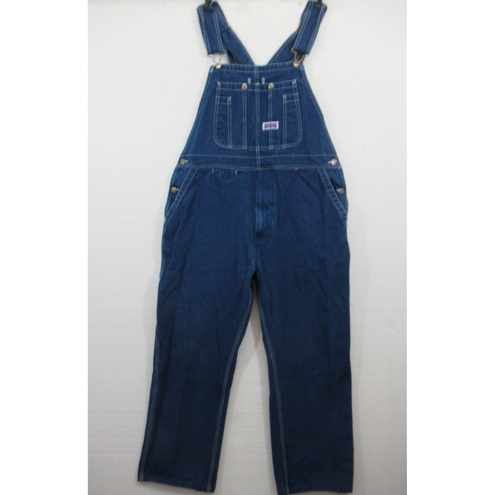 Big Smith Bib Denim Overalls Men 38 Blue Cotton Workwear Carpenter Farmer